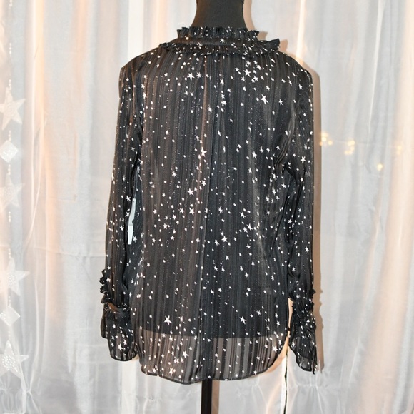 Violet and Claire Sheer Sparkle Star Blouse Size M NWT - Picture 7 of 12